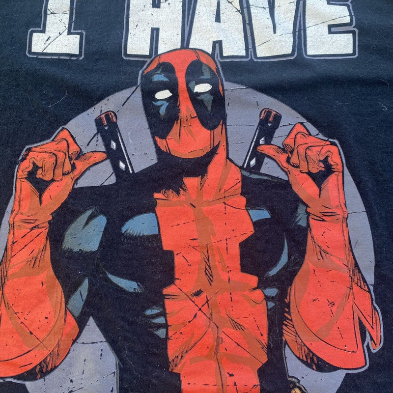 Marvel Comics Deadpool I have Issues T Shirt Adult Large Black Short Sleeve