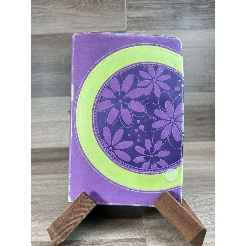 1984 NIV Faithgirlz! Bible Imitation Leather Purple Lime Italian Duo Tone Book