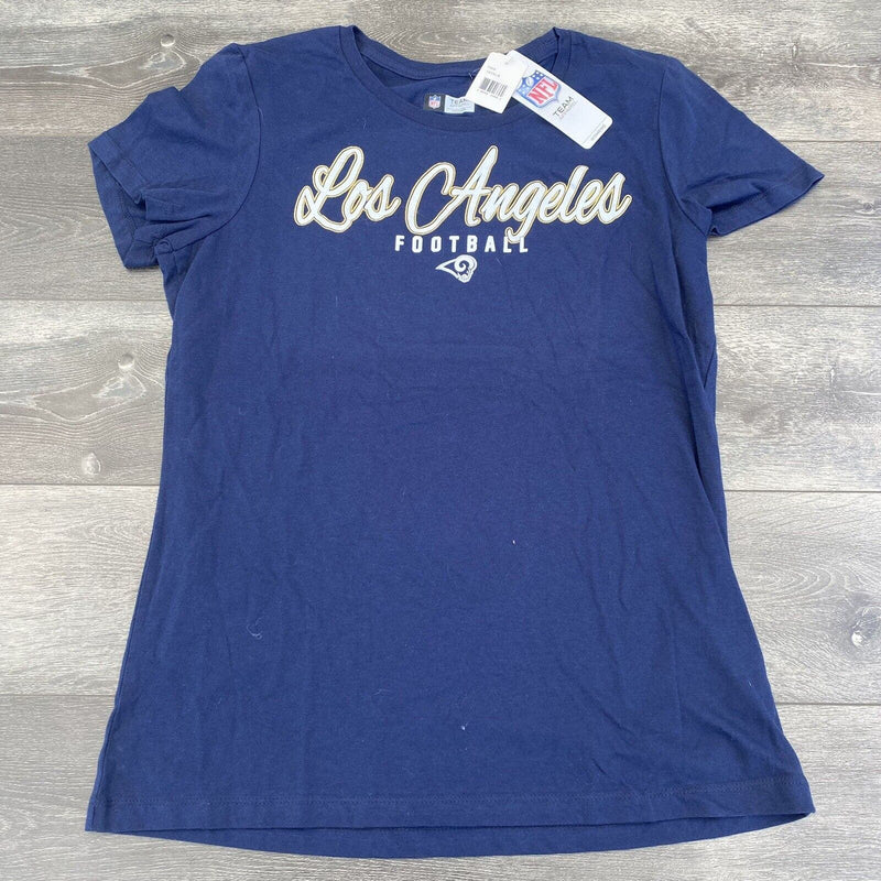 NFL Team Apparel Los Angeles Rams T Shirt Womens Adult XL Blue Cap Sleeve