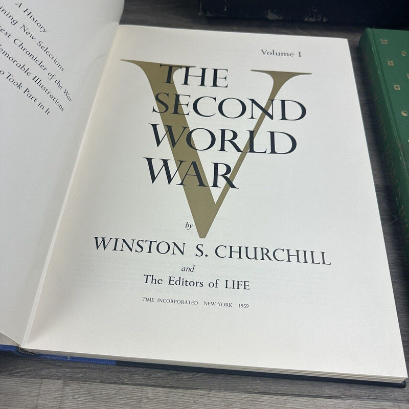 The Second World War Winston Churchill 2 Volume Time Life Slipcover 1960 Book