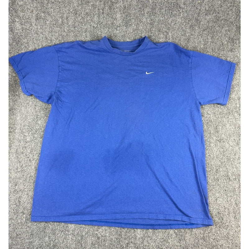 Nike Shirt Mens 2XL Regular Fit Blue Short Sleeve Pullover Swoosh Logo 1