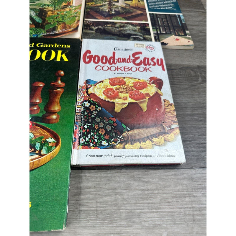 Lot of 4 Vintage Cook, Backyard and House Plant Book Hardcover and Paperback