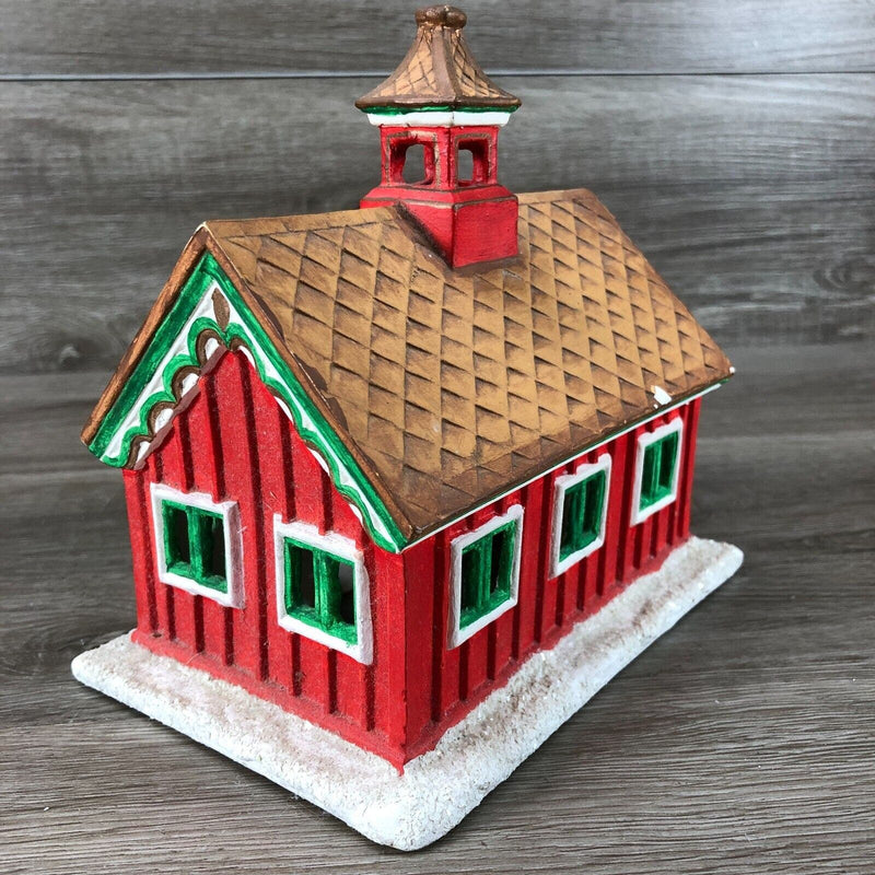 Vintage Byron Molds Ceramic House Christmas Village School House Church 1979