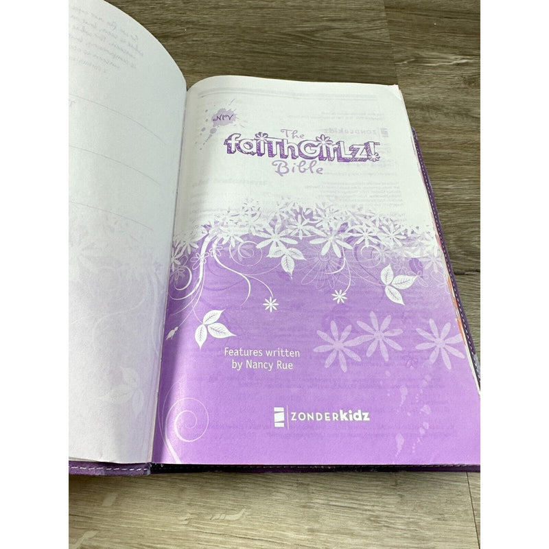 1984 NIV Faithgirlz! Bible Imitation Leather Purple Lime Italian Duo Tone Book