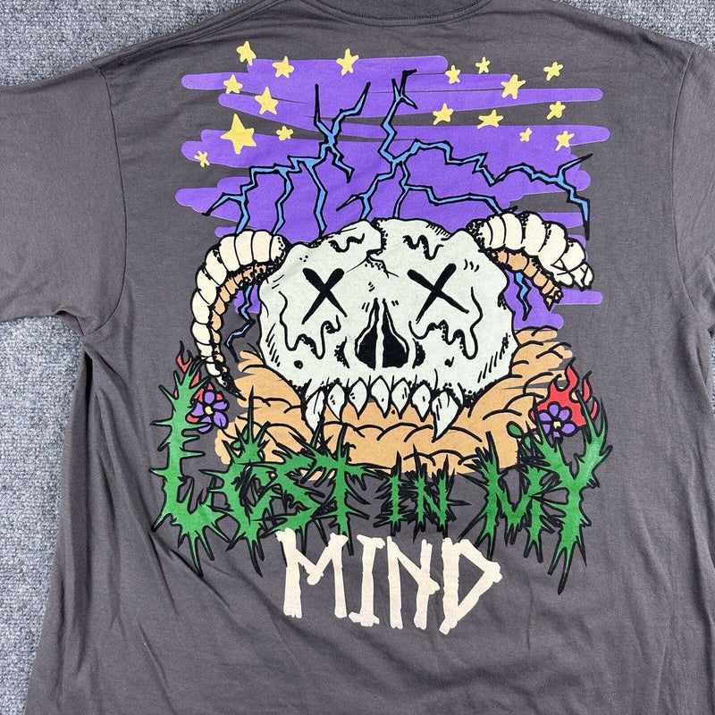 Lost in My Mind Charcoal Graphic Mens T Shirt Size XL