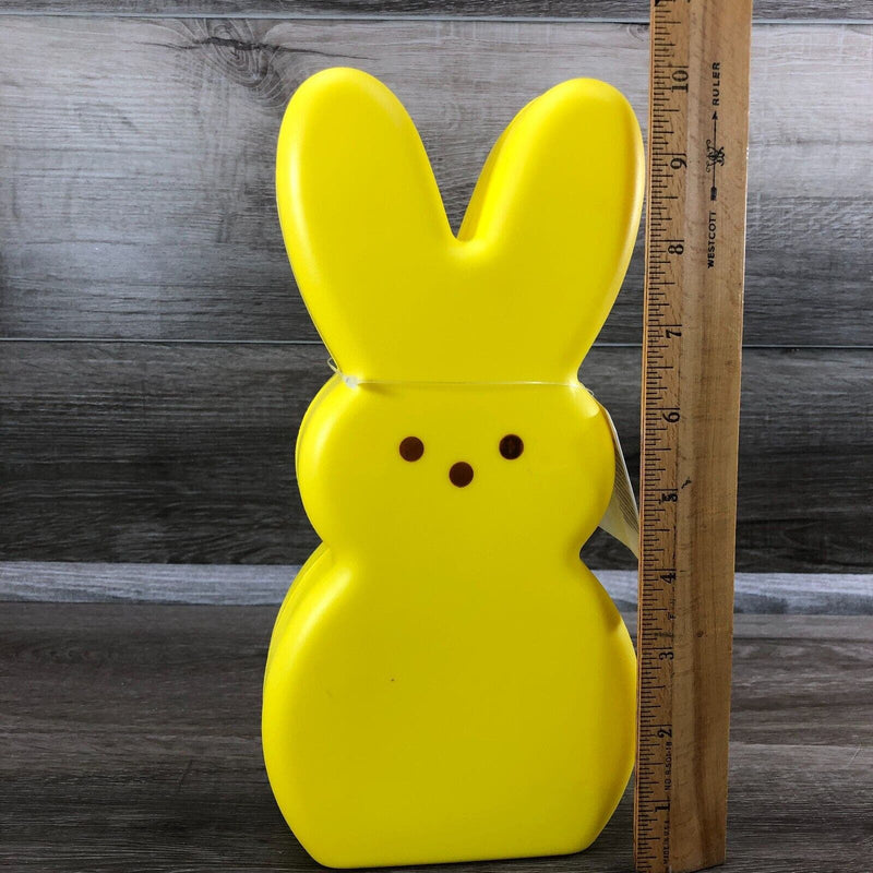 10” Yellow Peeps Blow Mold Plastic Bunny New Battery Operated LED Easter Decor