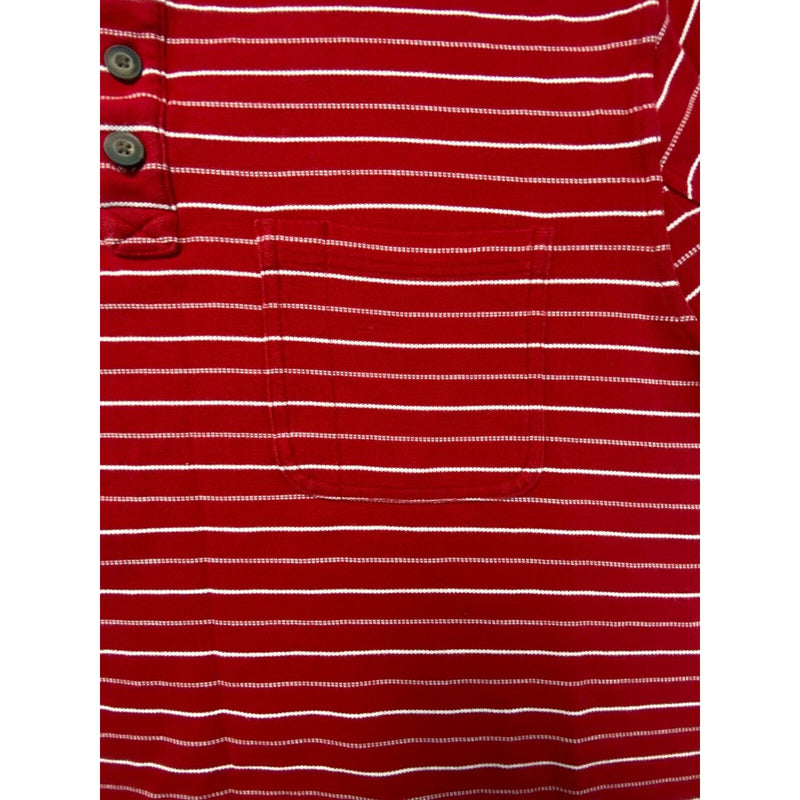 Duluth Trading Co Polo Shirt Red Striped Mens Size XL Short Sleeve