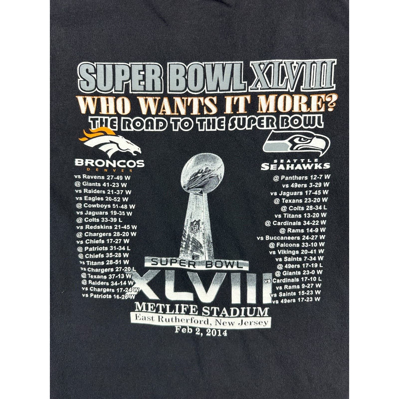 Denver Broncos vs Seahawks Super Bowl 38 Men's NFL Football T-Shirt Size XL