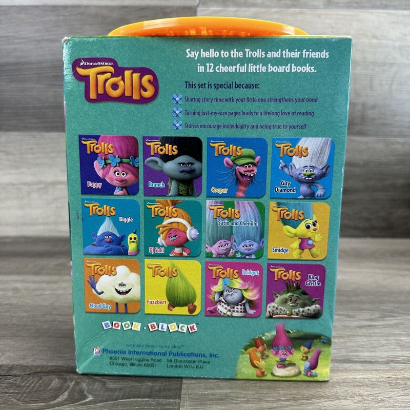 Dreamworks Trolls Board Book Block 12-Book Set by PI Kids Hard Cover