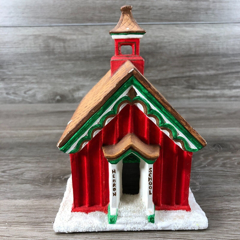 Vintage Byron Molds Ceramic House Christmas Village School House Church 1979