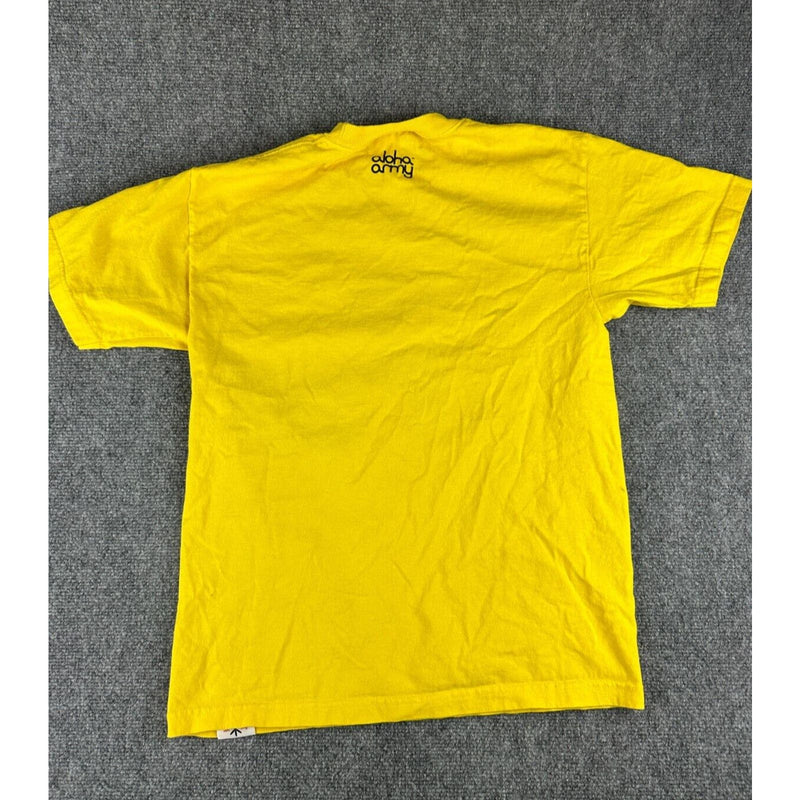 Aloha Army T Shirt Yellow Adult Small Short Sleeve