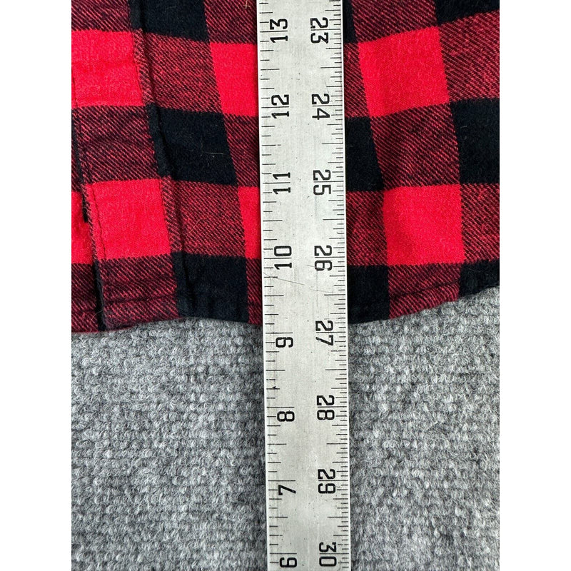 American Heritage Dawson and Brooks Slim Fit Red Plaid Flannel Shirt Mens Medium