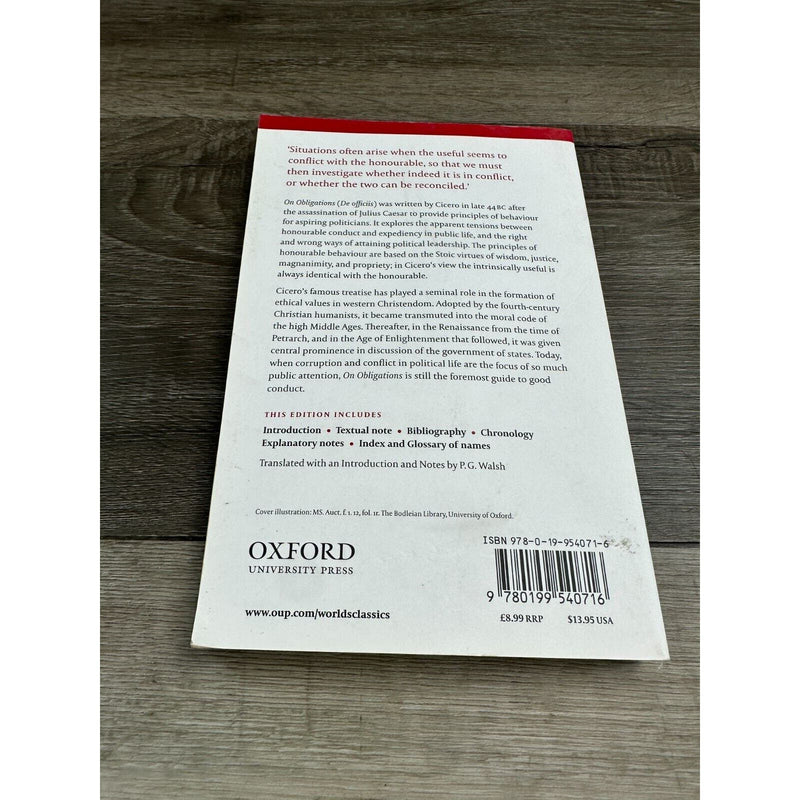 On Obligations De Officiis Oxford World's Classics Paperback Book