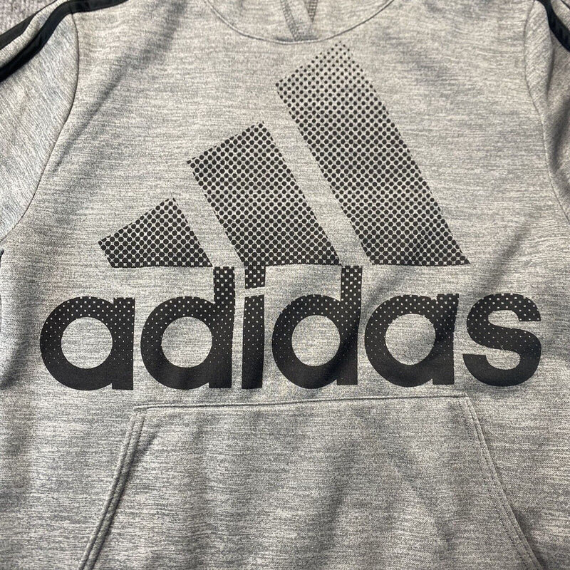 Adidas Hoodie Sweater Youth Large 14/16 Gray Sweatshirt Pullover Kid Youth