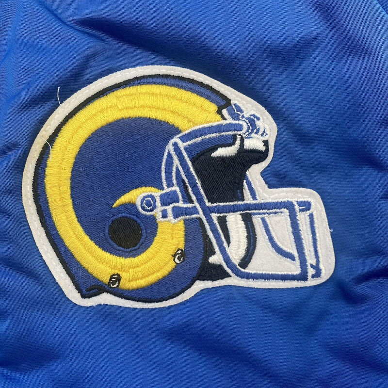 Vintage Chalk Line Los Angeles Rams Nylon Quilted Lined Jacket Adult Medium Blue