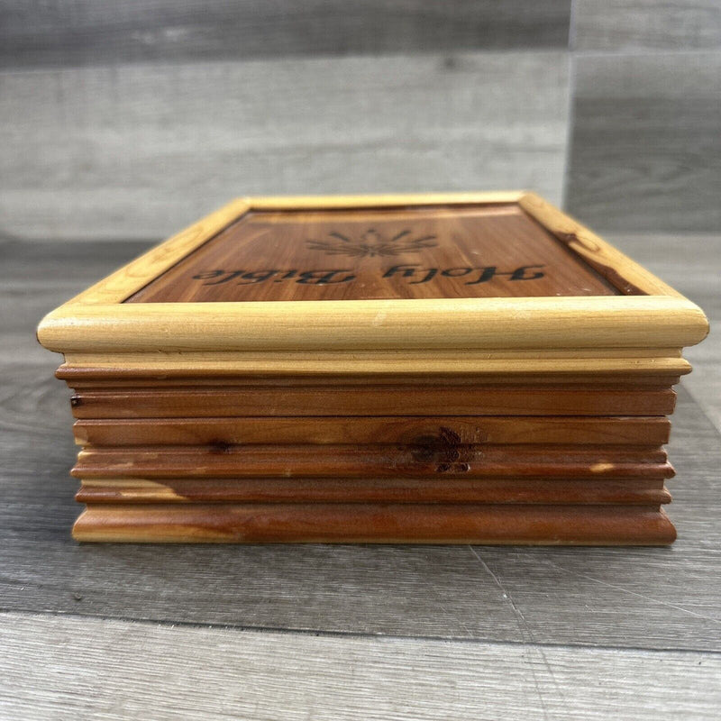 Holy Bible Dove Of Peace King James Version In Wood Cedar Box